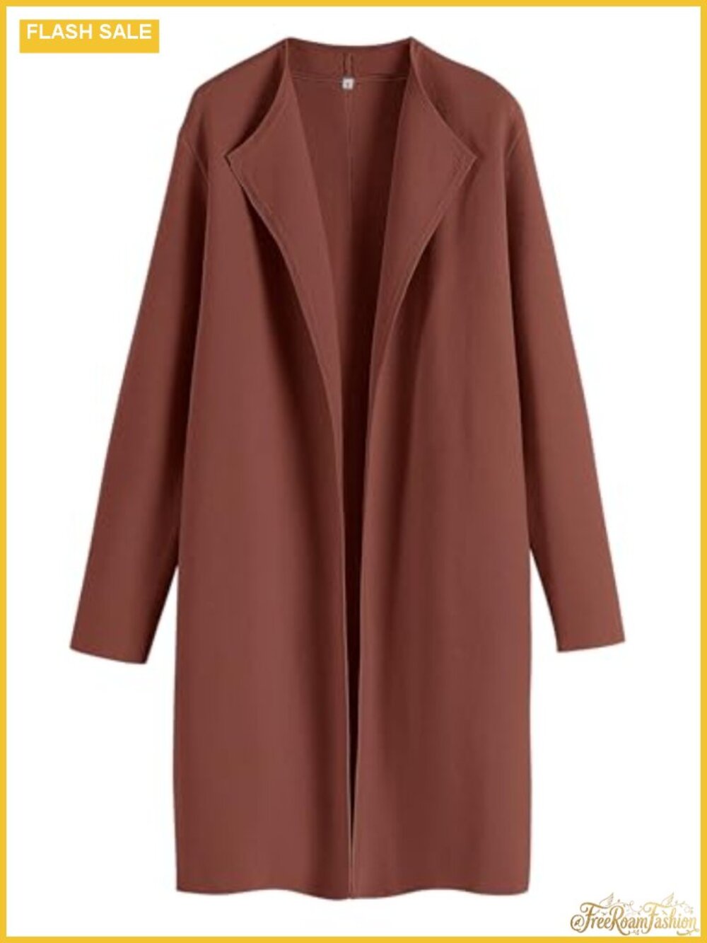 Women's Long Cardigan Sweater Knit Open Front Lapel Trench Coatigan Oversized